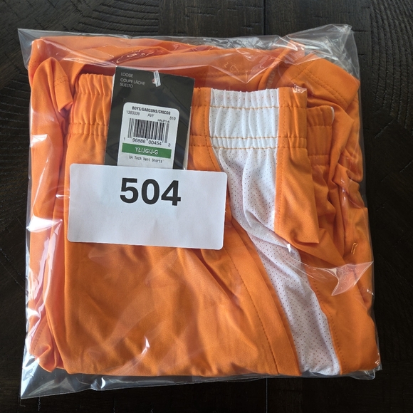 Under Armour Boys Orange Tech Vent Athletic Training Shorts Youth Large New - Picture 9 of 9